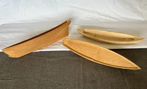 3 Solid Wood Carved hulls Large and small Model Ships Parts - Picture 1 of 8