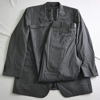 Jos. A. Bank 48XL 40x32 Gris Espiga 100% Lana Hombre Chaqueta Pantalones Traje Foto 1 de 4