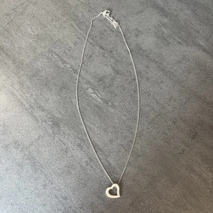 Genuine Swarovski Open Heart Necklace Pendant Silver Tone 19” - Picture 1 of 3