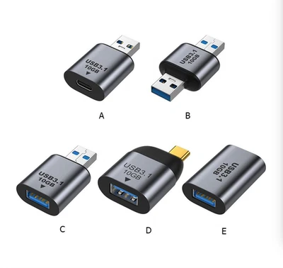 USB C 3.1 Adapter 10Gbps Type-A Type-C Male Female Converter Connector - Image 1 of 4