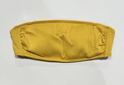 Top de bikini bandeau acanalado para niños - Xhilaration - amarillo mediano Foto 1 de 2