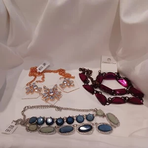 Lot of 3 New Necklaces Coldwater Creek & Khols Green Red Clear - Picture 1 of 7