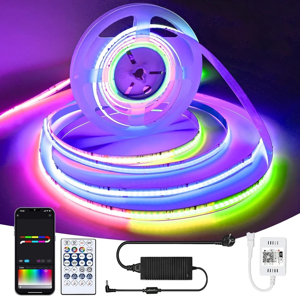 5-20m WIFI IC WS2811 COB RGB LED Streifen Stripe Dimmar Adressierbare 12V Band  - Bild 1 von 4