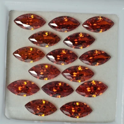 Lote de 20 piedras preciosas sueltas de corte marquesa naranja zafiro certificado natural 7x5 mm Foto 1 de 4