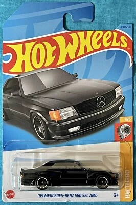 HOT WHEELS 2023 -'89 MERCEDES-BENZ 560 SEC AMG #150/250 - HW TURBO - LONG CARD - Image 1 of 2