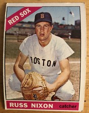 1966 Topps Russ Nixon Baseball Card #227 Red Sox Catcher Low-Grade