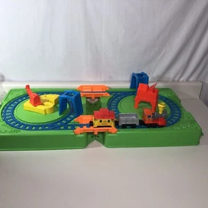 Vintage 1980 Mattel My First Wheels Train Set Green Blue Carrying Case Diecast - Picture 1 of 11