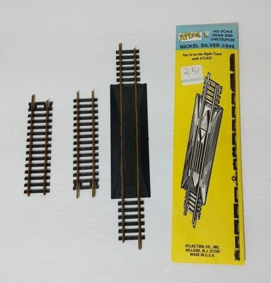 Atlas 849 HO Scale Nickel Silver Dead-End Uncoupler W/ Rerailer See Pictures  - Image 1 of 4