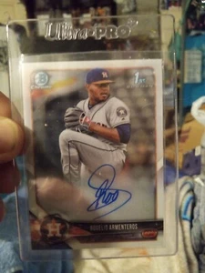 2018 Bowman Chrome Rogelio Armenteros Prospect 1st Auto #BCPA-RA - Picture 1 of 2