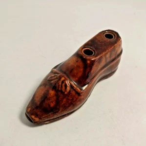 Antikes Tintenfass Rockingham Bennington Keramik Slipper Schuh alt braun Steinzeug - Bild 1 von 15