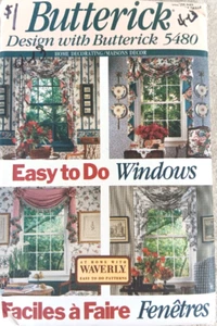 BUTTERICK Sewing Pattern 5480 Waverly Window Treatments Easy To Do Swags Jabots - Picture 1 of 3