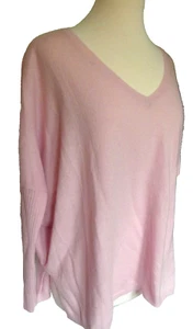 Notshy rosa 100 % Kaschmir faustin V-Ausschnitt Poncho Stil Pullover USA Small Medium - Bild 1 von 10
