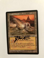 MTG ARTIST PROOF TEMPEST CINDER MARSH SIGNED BY JOHN MATSON UNCOMMON LAND CARD