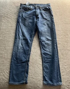 Pantalones de mezclilla Levis 505 azul lavado medio pierna recta para hombre talla W32 L30 - Imagen 1 de 16