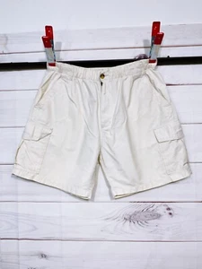 OP Sport Mens Cargo Shorts Size XL Beige Elastic Waist High Rise Pockets - Picture 1 of 6