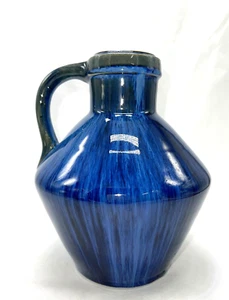 1930 English Art Deco Bourne Denby/Danesby Ware Electric Blue Pitcher Vase STUNN - Picture 1 of 7