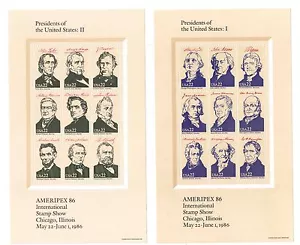 Ameriplex US Presidents Souvenir Sheets 1986 komplett - Bild 1 von 3