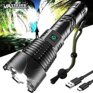 12500Lumen Super Bright XHP160 LED Flashlight Tactical Torch Light USB Charging