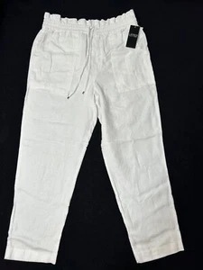 Lauren Ralph Lauren Women’s 10 High Rise Drawstring Waist Linen Ankle Pants - Picture 1 of 6