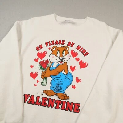 Sudadera De Colección Día de San Valentín Talla Grande Be Mine Bear Hecha en EE. UU. Foto 1 de 4