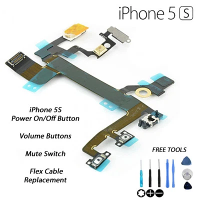 iPhone 5S Power Button/Lock On/Off Volume/Mute/Silent Replacement with Tools - Image 1 of 4
