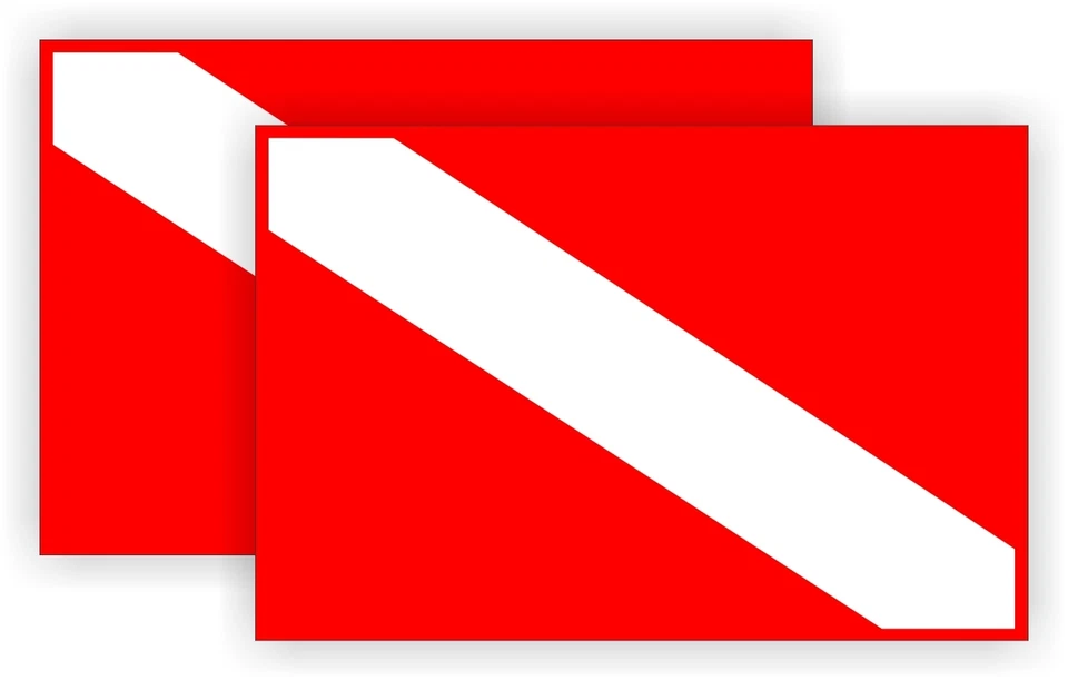 (2) Pegatinas de bandera de equipo de buceo | Etiquetas de calcomanías de banderas de buceo | Plumón de buceo Foto 1 de 1