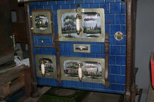 Gussofen Kanonenofen Herd Historismus Art Deko Ofen Kochmaschine - Bild 1 von 12