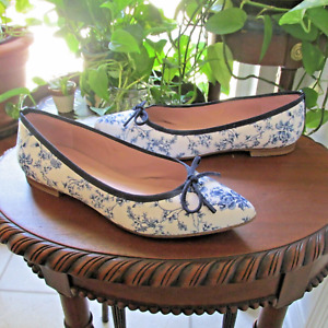 MARGAUX GAL MEETS GLAM THE POINT  BLUE TOILE BALLET FLAT 39.5 8.5 W BARELY WORN