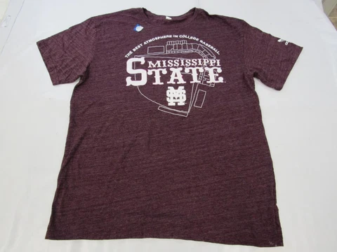 New -Minor Flaw- Mississippi State Bulldogs Baseball Mens Size XL Maroon Shirt Cover