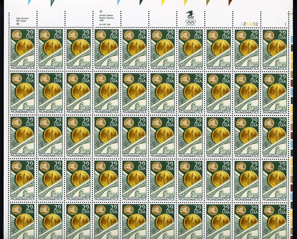 United States 1991 Numismatics Scott# 2558 Complete Sheet Mint XF OG NH Gem - Image 1 of 1