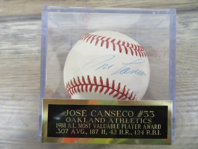 Jose Canseco Signed Autographed Baseball Oakland Athletics Star MLB - Image 1 of 2