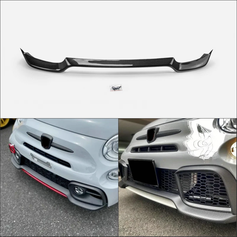 For Fiat 595 Abarth Series 4 Onward Carbon Fiber Front Bumper Lip Splitter kits Foto 1 de 4