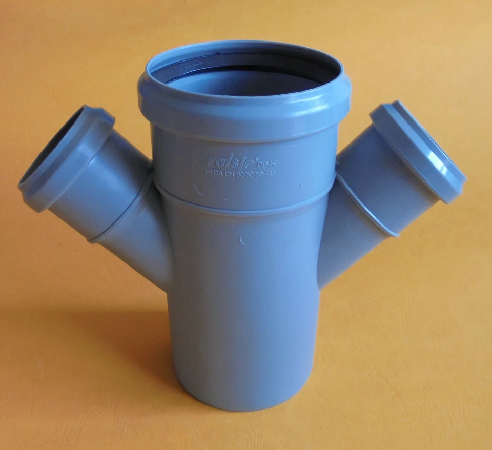 HT Abzweig - Doppelabzweig Kreuzabzweig Abfluß 45° oder 67° wählbare Größe - Bild 1 von 1