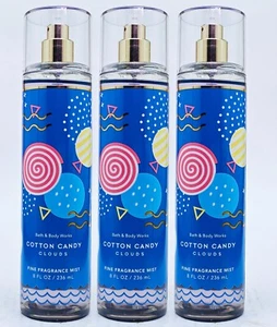 3 Bath Body Works COTTON CANDY CLOUDS Fine Fragrance Mist Body Spray 8 oz - Picture 1 of 2