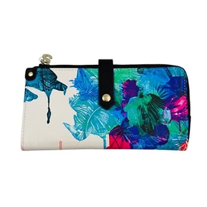 DESIGUAL Mujer Blanco Colorido Floral Vegano Eco Cuero Cartera - Imagen 1 de 14