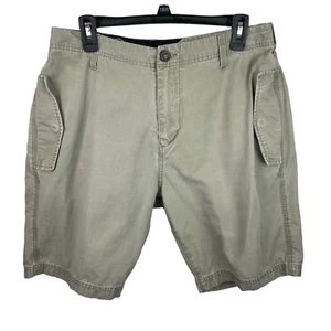 Volcom Size 34 Khaki Beige Limbo Lambo Adjustable Waist Shorts Skate 9” Inseam - Picture 1 of 12