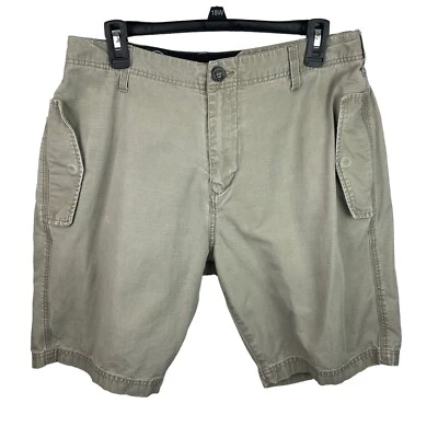 Volcom Size 34 Khaki Beige Limbo Lambo Adjustable Waist Shorts Skate 9” Inseam - Image 1 of 4