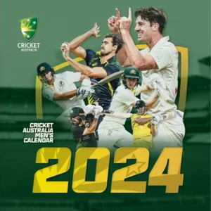 2024 Australia Para hombres Cricket Oficial Calendario de Pared Cuadrado Grande 30 x 60 cm NUEVO - Imagen 1 de 6
