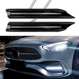Luz de circulación diurna DRL de ventilación de aire delantera negra para Benz W206 C200 C43 2022-2024 - Imagen 1 de 11
