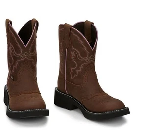 Justin Boots Women’s GEMMA 8" WESTERN BOOT Brown Size 7/7.5 - Picture 1 of 12