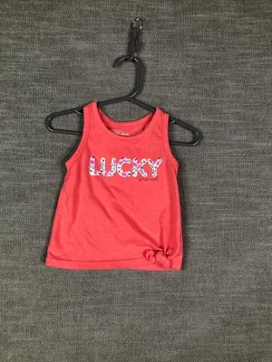 Lucky Brand Tank Top Baby Girls 12M Months Pink Floral Logo Outdoor Casual - Изображение 1 из 4