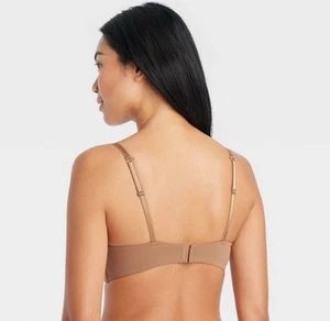 Women's Auden Bliss Lightly Lined Wirefree Bra Brown Adjustable Straps 36DD NWT - Picture 1 of 4
