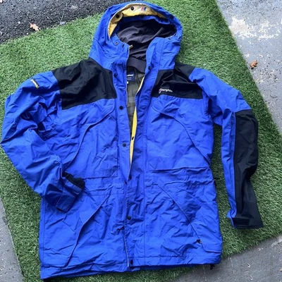 Berghaus Size L/XL Vintage Mera Peak Gore-Tex Shell Jacket Blue Good Con Hooded  - Image 1 of 4