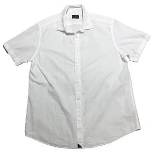 Camisa Untuckit Para Hombres L Pavao Blanca Manga Corta Seersucker Informal Oficina - Imagen 1 de 12