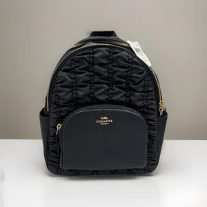 Neu Coach C4094 Court Rucksack mit Raffung Nylon und Kieselleder Midnight - Bild 1 von 18