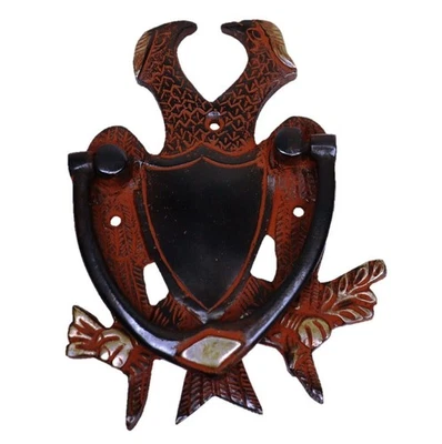Handcrafted Solid Brass Red Eagle Two Face Shape Victorian Repro Door Knocker - image 1 of 4