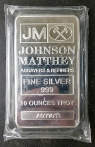 Johnson Matthey 10oz Silver Bar in Plastic - Picture 1 of 2