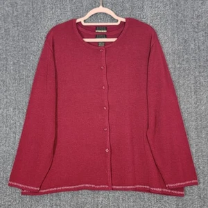 Sigrid Olsen Sport Cardigan Sweater Twin Set Womens 3X Raspberry Red 2 Piece - Bild 1 von 17