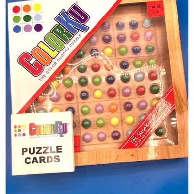 ColorKu Color Sudoku Puzzle Game Board Ages 8+ Brain Game w cards Open box - Image 1 of 4