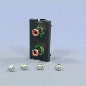Leviton Black MOS RCA Stereo Audio Wall Jack Wallplate Insert Module 41291-1RE - Picture 1 of 5